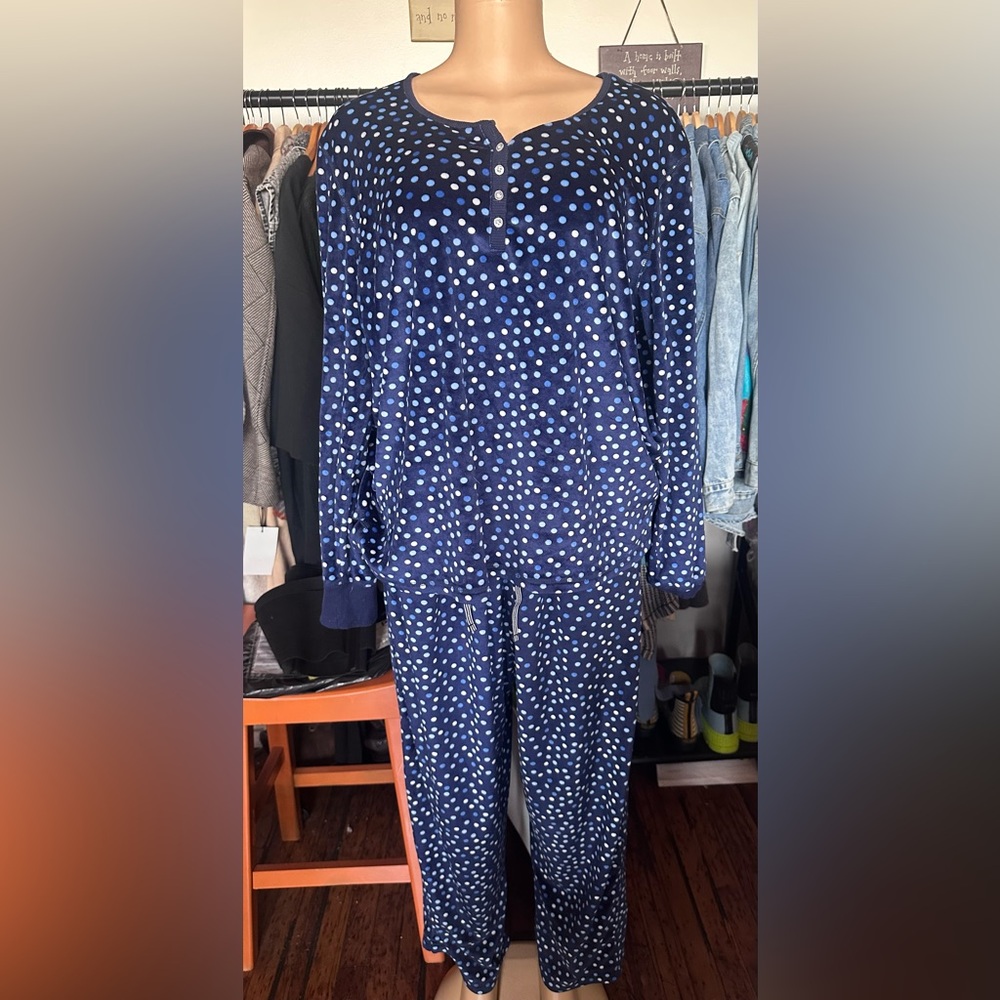 Nautica Navy and White Dot Pajama Set - Picture 2 of 5